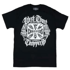 West Coast Choppers Men's T-Shirt Fool Proof Logo Design Black NWT Size Large